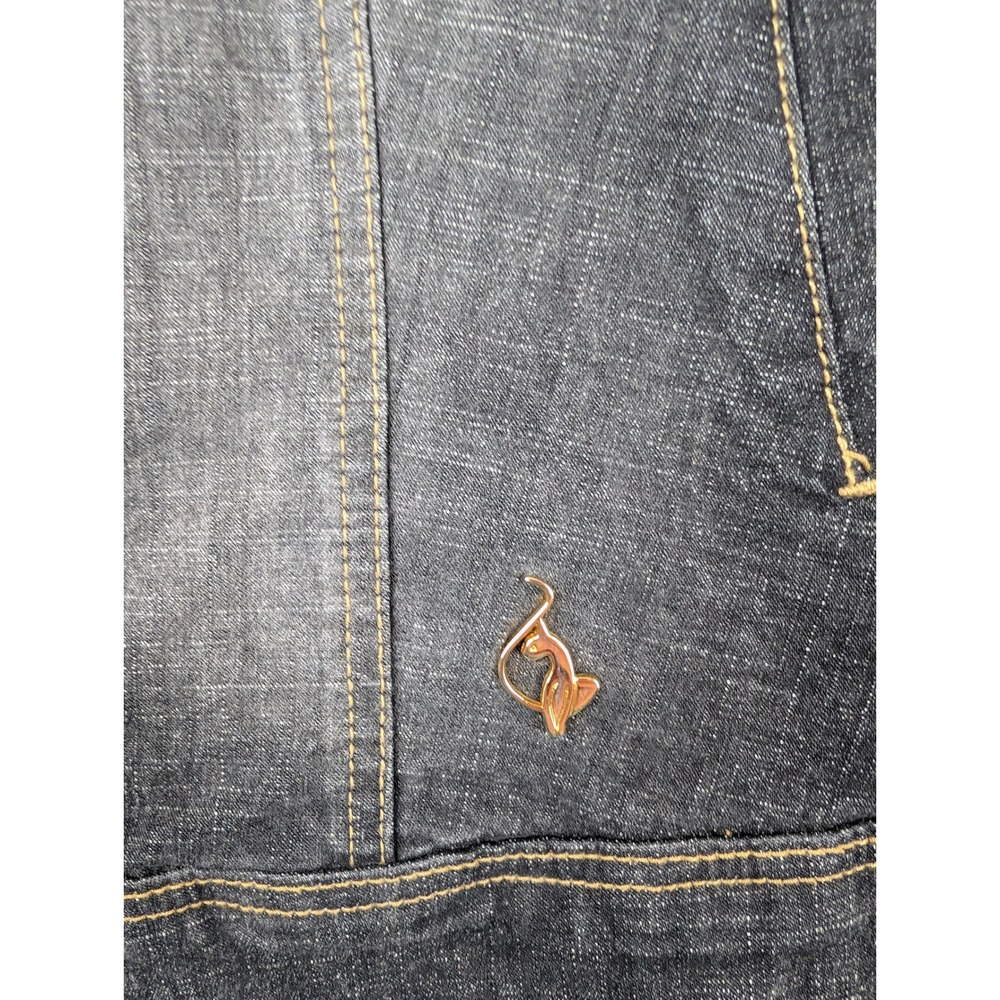 Vibtage Baby Phat Denim Jacket Button Front logo Cuffs Size 2X - Picture 7 of 12
